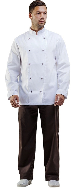 Костюм ПОВАРСКОЙ, белый-коричневый